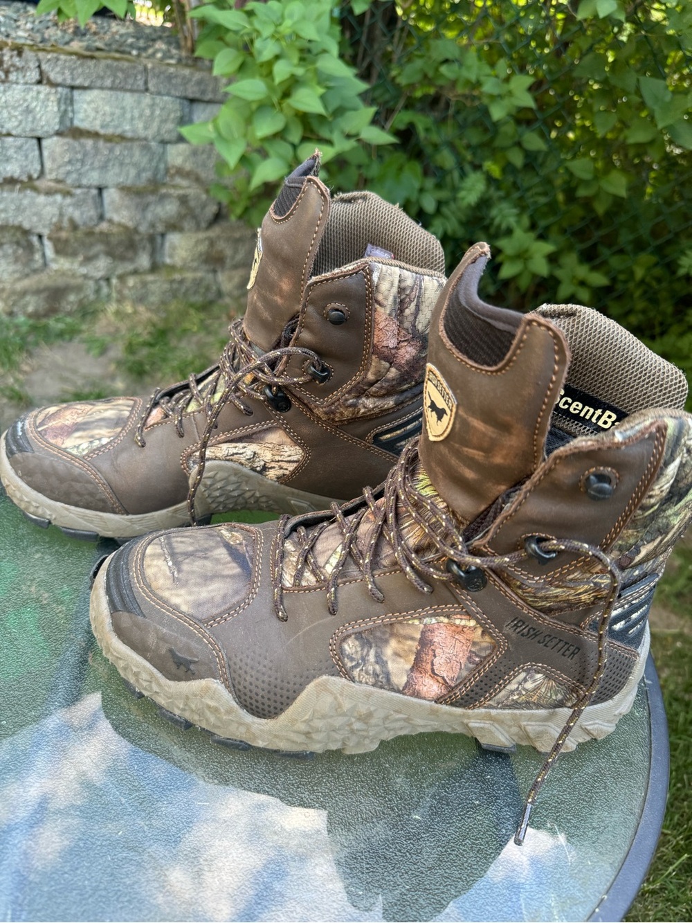 Irish Setter Brown and Black Leather Lace-Up Work Boots